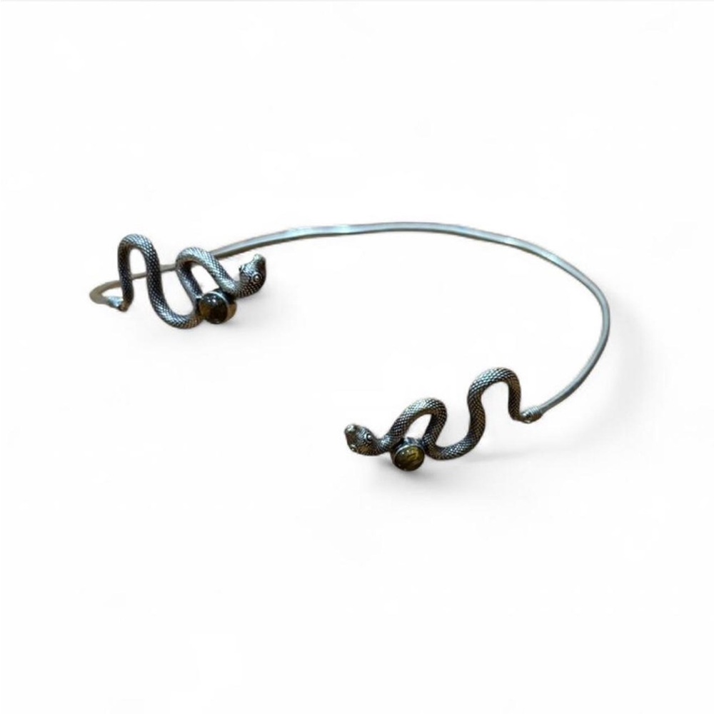 Silver Tigers Eye Snake Choker